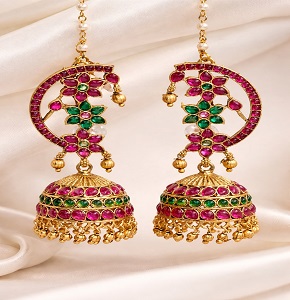 Royal Floral Kundan Jhumka Earrings – Angel Jewellery Signature Collection