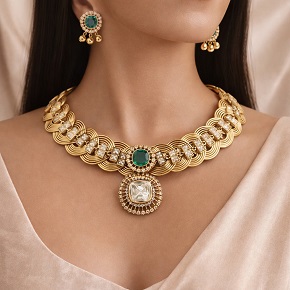 Premium Western Polki Hasli Necklace | Angel’s Imitation Jewellery