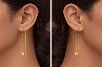 Premium Sui Dhaga Brass Chain Earrings – Minimal, Elegant & Lightweight Everyday Jewellery