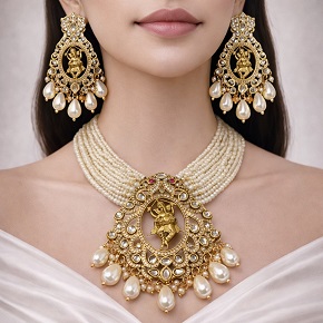 Divine Ganpati pendant with premium moissanite stones